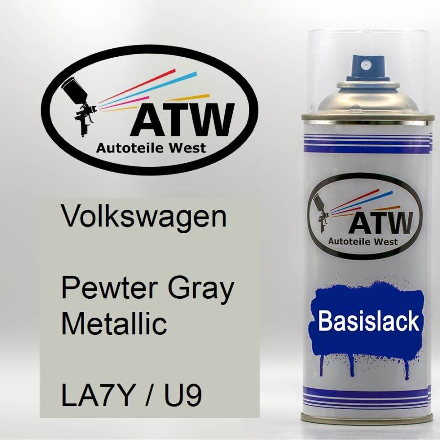 Volkswagen, Pewter Gray Metallic, LA7Y / U9: 400ml Sprühdose, von ATW Autoteile West.